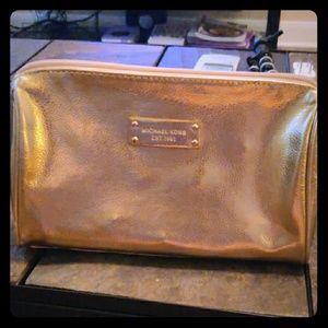 Michael Kors Gold Makeup Bag